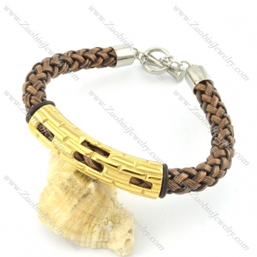 braided leather bracelet with OT buckle b001857