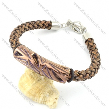 braided leather bracelet with OT buckle b001851