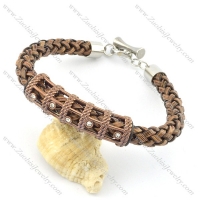 braided leather bracelet with OT buckle b001847