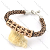 braided leather bracelet with OT buckle b001846