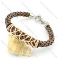 braided leather bracelet with OT buckle b001842