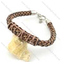 braided leather bracelet with OT buckle b001839