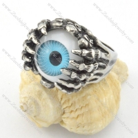 unique ghost claw ring with blue evil eye stone r001197