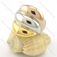 fashion jewelry 21 stainless steel ring with 3 plating tones r001195