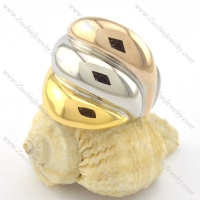 fashion jewelry 21 stainless steel ring with 3 plating tones r001195