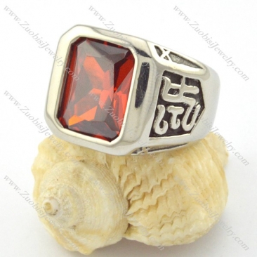 big clear red zircon ring for women r001160