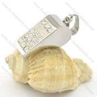 12 rhinestones stainless steel whistle pendant p001382