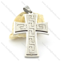 43mm stainless steel cross pendant with great wall pattern p001379