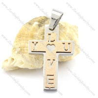 rosy gold love cross pendant p001375