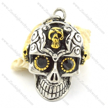 3D casting skull pendant with small gold skull p001366