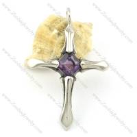 purple zircon casting cross pendant p001362