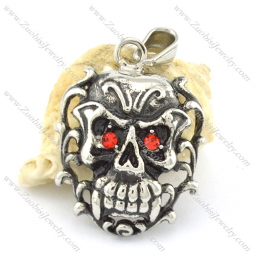 stainless steel skull pendant p001314