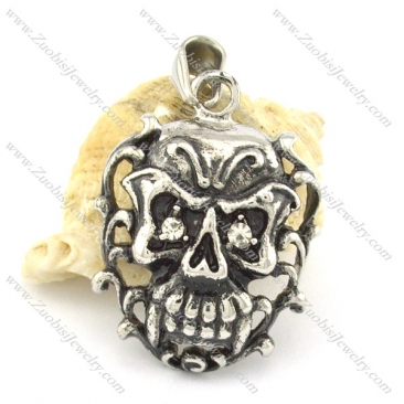 stainless steel skull pendant p001315