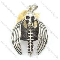 stainless steel skull pendant p001313