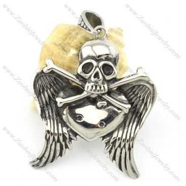 stainless steel skull pendant p001312