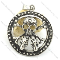 stainless steel skull pendant p001311