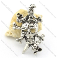 stainless steel skull pendant p001310