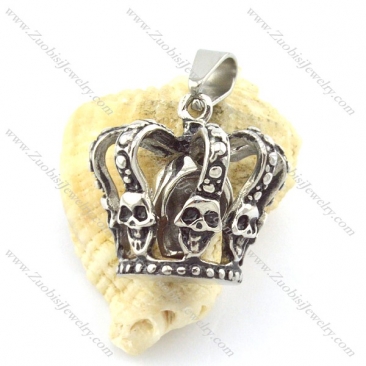 stainless steel skull pendant p001308