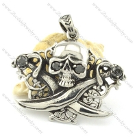 stainless steel skull pendant p001307