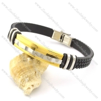 rubber bracelet with stainless steel parts b001726