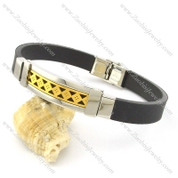 rubber bracelet with stainless steel parts b001714