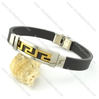 rubber bracelet with stainless steel parts b001713