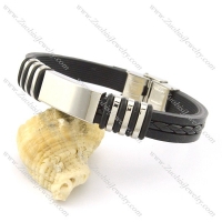 rubber bracelet with stainless steel parts b001699