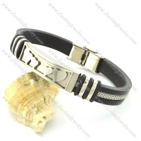 rubber bracelet with stainless steel parts b001706