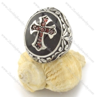 hot welcomed cross ring with red rhinestone r001146