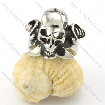 double sword skull ring r001141