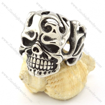 fire skull ring in top quality 316L stianless steel metal r001136