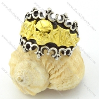 gold bat skull ring wth unique wing r001132