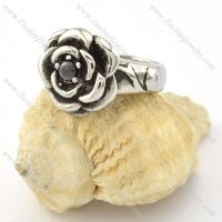 black zircon rose ring for ladies r001130