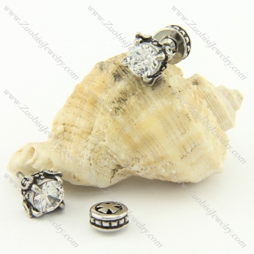 Clear Rhinestone Cross Screw Earring Stud e000700