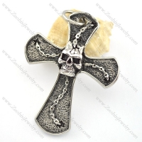 skull head cross pendant p001607