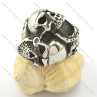 vintage two-headed skull ring r001586