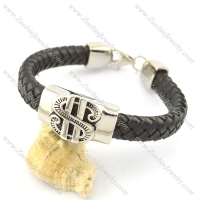 Money word symbols Leather Rope Bracelet b002312