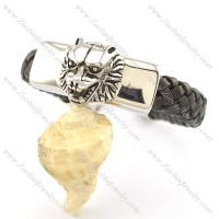 Cool wolf stainless steel rope bracelet b002314