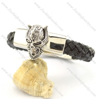 Cool wolf stainless steel rope bracelet b002317