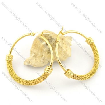 6mm wide gold clip on earrings e000873