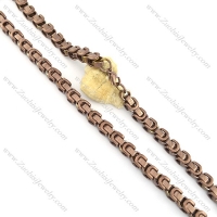 brown tone stainless steel necklace n000634