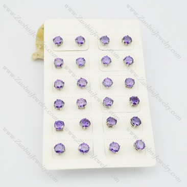 purple stud earrings for girls e000883