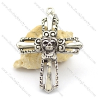 hollow skull cross pendant p001713