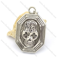 octagon skull pendant p001715