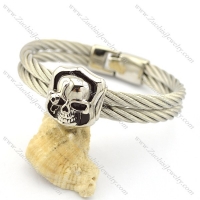 two big wire skull head bangle b002458