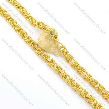 9mm wide gold finishing special necklace n000663