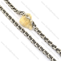 8mm black and steel plating necklace n000668