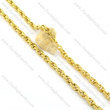 8mm wide all gold plating necklace n000669