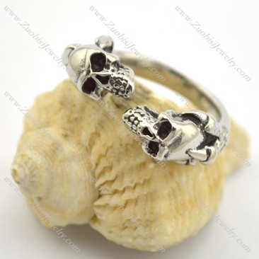 skull twin ring for women r001698