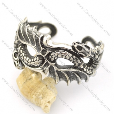 dragon and snake heads on both ends of bangle b002506